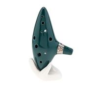 1 Set Strumento Flauto Ocarina In Ceramica Con Tono Medio Tono C A 12 Fori Rosso Verde Marrone (Color : Green)
