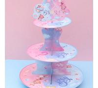 1 Set Supporto per Cupcake a Forma di Orsetto Rosa e Blu, Supporto per Cupcake, Torre per Cupcake per festa di nascità, Decorazione Centrale per Tavolo da Festa di Compleanno, Articoli per Festa di Ri