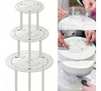 1 Set Supporto per torta a più strati, 4/6/8/10/12 pollici, distanziatori trasparenti per torte, supporto per torte sospese, accessori per decorazione torte, adatto per matrimoni, feste e compleanni 1
