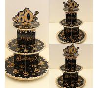 1 set Supporto per torta, Alzata per torta, Decorazione per torta per 30°/40°/50° compleanno, Decorazioni per festa di compleanno 30°/40°/50°, Forniture per decorazione torte fai-da-te per cucina, Sup