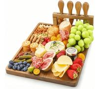 1 Set Tagliere di Formaggio in Bambù, Piatto per Formaggi, Tagliere da Cucina per Tagliare il Formaggio, Vassoio in Legno 1 set - Vassoio multiuso per formaggi in legno originalebamboo
