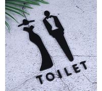 1 Set Targhetta per WC in acrilico Targhetta di identificazione per WC Targa