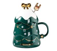 1 Set Tazza Di Natale Cappuccino Tazze Bere Tazze Natale Tazza Di Bevanda Carine Tazza Di Caffè Con Coperchio Completo Abito Bevande Bere Un Drink Bambino Ceramica