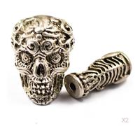 1 Set Tibet Gioielli In Argento Antico 3 Fori Cranio Guru Perline Rendendo I