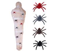 1 set uomo gonfiabile a grandezza naturale PVC Bagine per il corpo spaventose per cadaveri soffiano bambola con pompa e ragni gigante impermeabile gigante di Halloween gonfiabile per il patio cortile