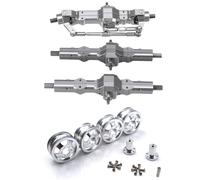 1 Set Upgrade Front/ Rear/ Bridge Axle Part Set Truck RC Car Parts & 1 Set Upgrade Shock-Proof Wheel Hub Rim