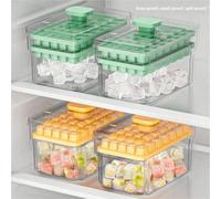 1 Set Vassoio in silicone riutilizzabile con coperchio, stampo per ghiaccio fai-da-te, produttore rapido con espulsore, vassoio fatto in casa con paletta per il ghiaccio, scatola di stoccaggio del ghi