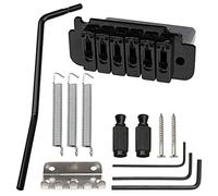 1 set Yootones chitarra Tremolo Bridge 6 corde singola sella compatibile con Squier Fender Strat Style parti di chitarra elettrica (nero)