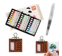 1 SetTavolozza Acquerelli Portatile, Mini Tavolozza Acquerellio Set, Mini Acquerelli di Pittura ad Acquerello in LegnoTavolozza da Viaggio per Guazzo Vernice, Regali per Artisti