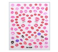 1 Sheet Valentine's Day Nails Stickers For Manicure Decoration With Cartoon Lips Festival Patterns For Women Girls Adhesive Nail Art