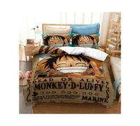 (1, Singolo) Set di biancheria da letto anime ONE PIECE Juvenile Monkey D.Luffy