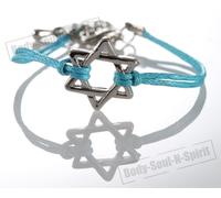 1 Sky Star Magen David Bracciali STRING Kabbalah Judaica Charm Israele Gioielli