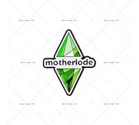 1 smaltata di Motherlode, con un plumbob verde da , perfetta come per zaini e jeans, per i gamer