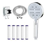 1 soffione doccia ad alta pressione con tubo flessibile regolabile con 6 modalità di spruzzo(Set)