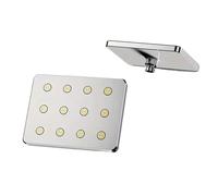 1 soffione doccia ad alta pressione for bagno, placcato argento/soffione doccia quadrato nero(Top Silver Shower)