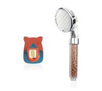 1 soffione doccia Booster, con 1 supporto autoadesivo, accessori da bagno, set doccia manuale, doccia filtro regolabile, soffione doccia negativo, 3 modalità soffione doccia a risparmio d'acqua