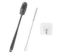 1 spazzola per la pulizia delle bottiglie con 1 gancio, 1 spazzola per cannuccia, spazzola per bottiglie in silicone, spazzola rotante, spazzola per la pulizia delle bottiglie, piccola spazzola per