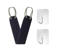 1 spazzola per la schiena e 2 ganci, spazzola per la schiena della doccia, strumento da bagno, spugna per la schiena Luffa, riutilizzabile, asciugamano esfoliante, per uomini e donne (blu marino)