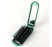 1 spazzola pieghevole da viaggio con specchio, mini pettine tascabile | Design 2 in 1, setole morbide a punta rotonda, mini formato tascabile, spazzola leggera e portatile per lo styling dei viaggi