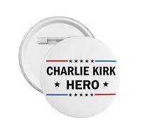 1 spilla commemorativa in onore dell'eroe Charlie Kirk, tributo a Charlie 1993-2025, spilla rotonda con distintivo decorativo