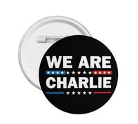 1 spilla commemorativa "Io sono Charlie Kirk" con scritta "Riposa in pace" e bottone rotondo "Charlie Kirk", decorazione per petto.