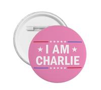 1 spilla commemorativa "Io sono Charlie Kirk" con scritta "Riposa in pace" e bottone rotondo "Charlie Kirk", decorazione per petto.