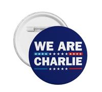 1 spilla commemorativa "Io sono Charlie Kirk" con scritta "Riposa in pace" e bottone rotondo "Charlie Kirk", decorazione per petto.