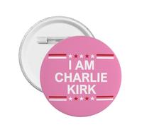 1 spilla commemorativa "Io sono Charlie Kirk" con scritta "Riposa in pace" e bottone rotondo "Charlie Kirk", decorazione per petto.