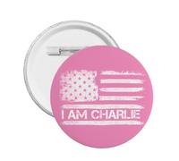 1 spilla commemorativa "Io sono Charlie Kirk" con scritta "Riposa in pace" e bottone rotondo "Charlie Kirk", decorazione per petto.