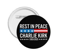 1 spilla commemorativa "Riposa in pace Charlie Kirk", tributo a Charlie 1993-2025, spilla rotonda per vestiti.