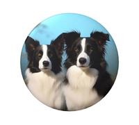 1 spilla con bordino Collie, 6,1 cm, rotondo, in metallo, con foto personalizzate, kit per artigianato, progetti fai da te per feste di Natale, Misura unica, Nessuna pietra preziosa