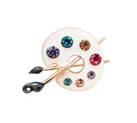 1. Spilla lucida con strass, in lega di zinco, unisex, accessori alla moda, smaltata, spilla artistica, Misura unica, come descritto