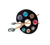 1. Spilla lucida della tavolozza dell'artista con strass in lega di zinco unisex gioielli per donne uomini accessori moda spilla arte, Misura unica, come descritto