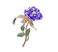 1 spilla smaltata a forma di fiore di rosa viola, per San Valentino, gioiello per corpetto, abito, sciarpa, scialle, borsa, ornamento pratico e professionale