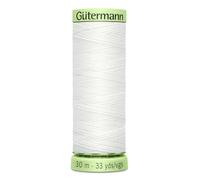 (1 Spool) - White Colour 800 Gutermann Top Stitch Sewing Thread Extra Strong Thick Polyester Upholstery Jeans Denim Button Stitch (1 x 30 Metre Spool)