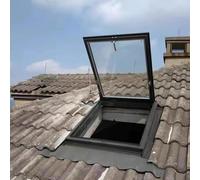 1 sportello di accesso al tetto del lucernario - Porta di sicurezza in lega di alluminio resistente e vetro temperato for accesso alla veranda e alla soffitta(80x60cm)