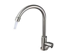 1 Stainless Steel Kitchen Tap Kitchen Sink Mixer For Hot And Cold Water 360° Swivelling Splash-proof Tap Stainless Steel(201 Flat Shank)