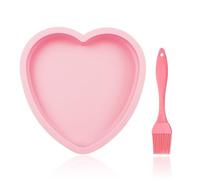 1 stampo a forma di cuore e 1 pennello per olio, stampo in silicone, resistente alle alte temperature, accessori da forno, può fare torte, gelatine, cioccolato