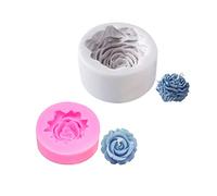 1 stampo a forma di peonia grigio, 1 forma di rosa rosa, stampo per torta in silicone, stampo per candele, fai da te, decorazione domestica, adatto per fare torte, candele, sapone fatto a mano