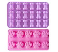 1 stampo a forma di zampa, 1 stampo per osso, stampo per cubetti di ghiaccio, modello in silicone, per cubetti di ghiaccio