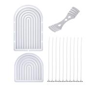 1 stampo in silicone, 10 stoppini per candele e 1 supporto per stoppini per candele, forma ad albero ad arco, decorazione adesiva, stampo in gesso 3D