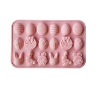1. Stampo in silicone a 18 cavità a forma di coniglietti pasquali, per alimenti, antiaderente, per cioccolatini e dolci, flessibile
