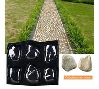 1 stampo per ciottoli, stampo per pietra in cemento, 6 stampi grandi per ciottoli di , per vassoio per la decorazione del del giardino, per cortili, giardini, pavimentazione