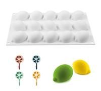 1 stampo per limone con 15 fori e 4 ganci limone, stampo in silicone per torte e limoni