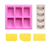 1 Stampo Rettangolare E 1 Stampo Ovale, Con 3 Raschietti In Plastica, Stampi In Silicone, Stampi Per Torte, Accessori Da Forno Fai Da Te