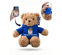 1 Statuetta di Orsetto Teddy, personalizzabile con testo e immagini, un regalo divertente, vestiti per bambole, decorazione natalizia, decorazione da camera da letto, regalo di Natale, decorazione per