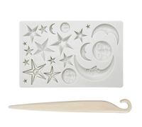 1 Stella E La Luna Stampo, 1 Torta Di Rilascio Coltello, Silicone Fondente Della Muffa, Crema Di Plastica Spatola, Creativo Strumenti Di Cottura.