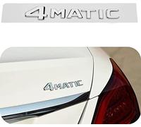 1 stemma 3D/piatto nero o argento ABS 4MATIC - adesivo impermeabile per bagagliaio auto, ricambio in stile OEM per classe C/E/GLC/GLE, adesivo esterno durevole (argento-piatto)