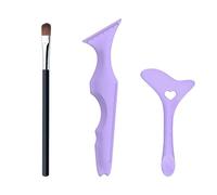 1 stencil per eyeliner e 1 sopracciglia, 1 pennello, eyeliner, strumento guida ombretto, stencil eyeliner alato, strumento ali in silicone, applicatore crema (viola)