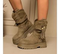 1. Stivali da cowboy occidentali da donna con cerniera laterale, occhielli metallici e fibbia, neri, stile vacanza. Nuovi stivali retrò da cavallerizza con frange, marroni, per l'autunno/inverno. Stiv